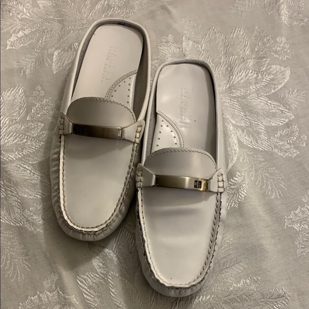 Vintage, Ralph Lauren White Leather Loafers
